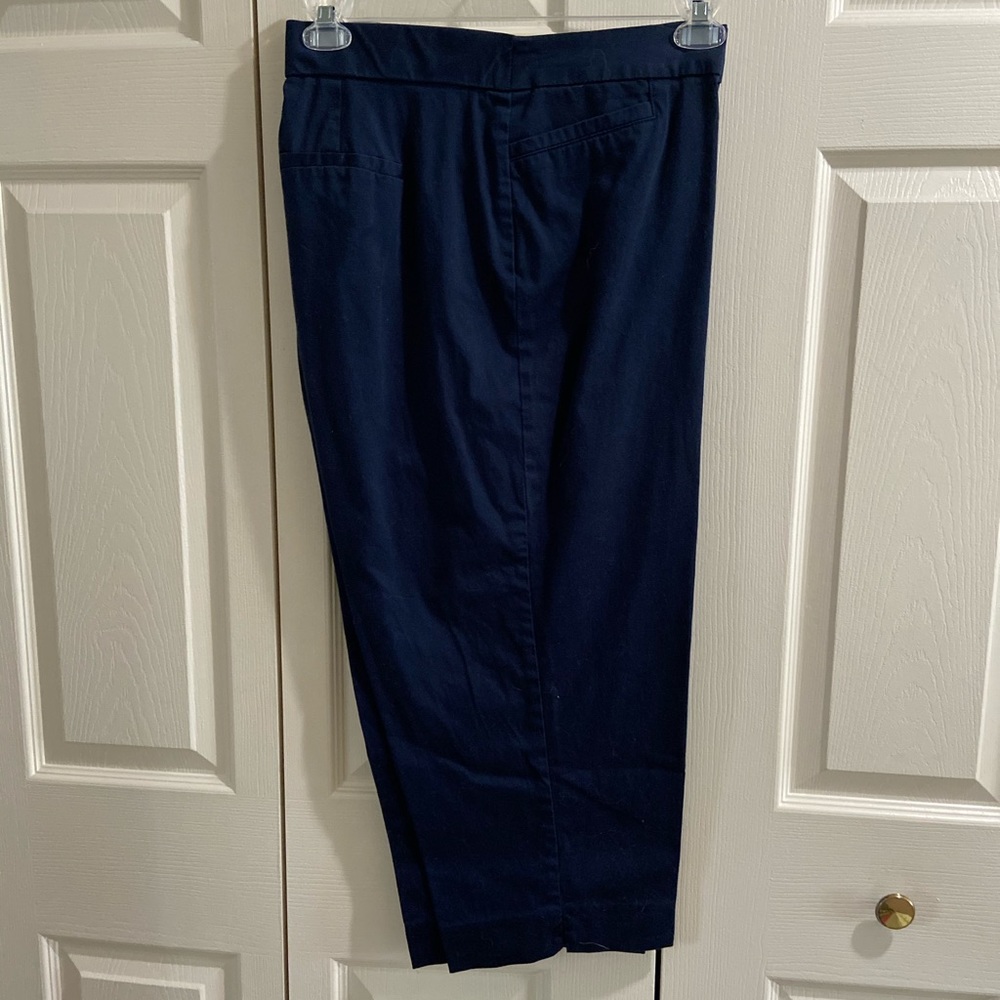Navy Blue Twill Capris